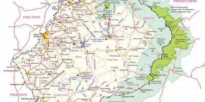 خريطة خريطة مفصلة ليسوتو