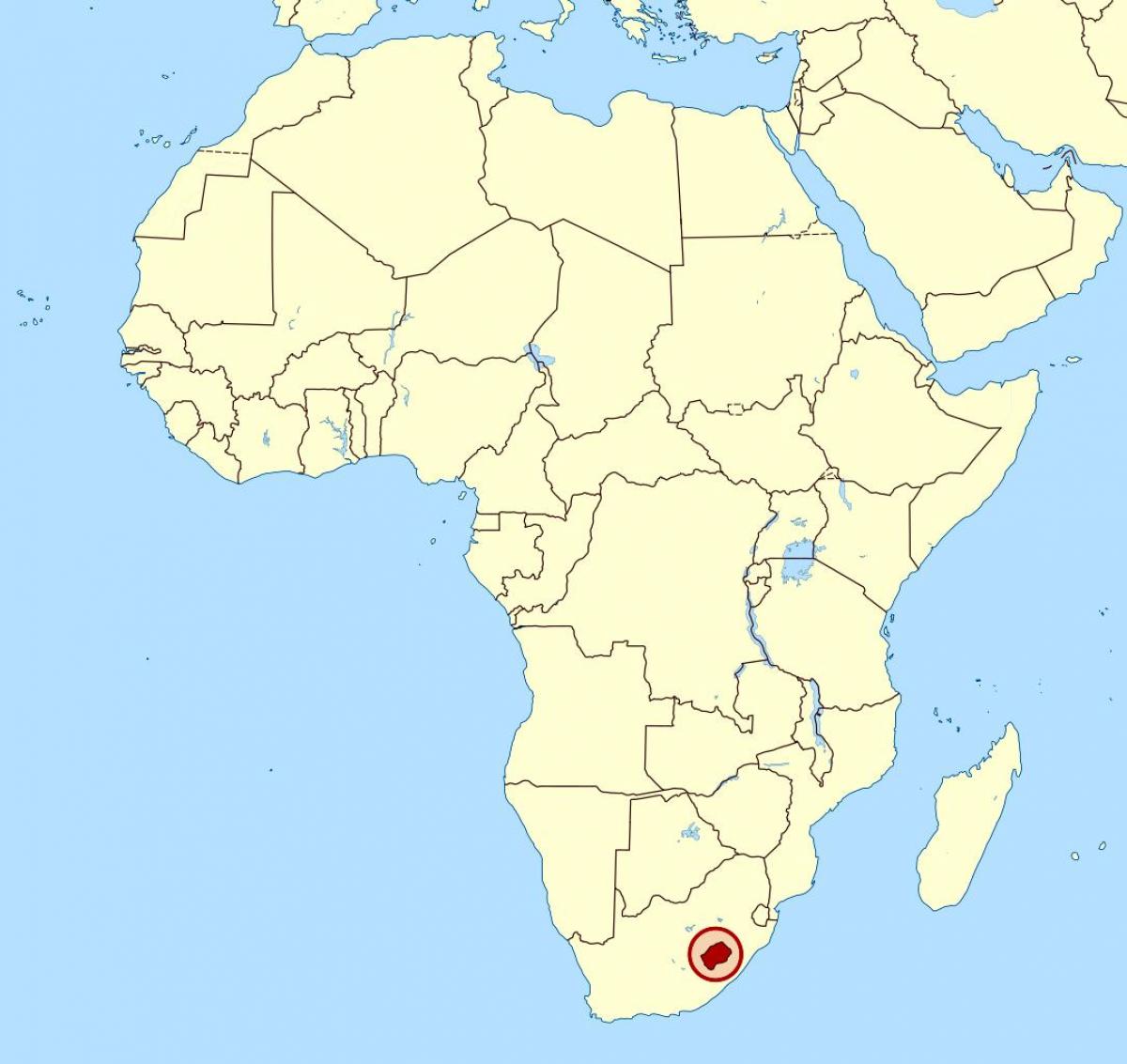 ليسوتو في أفريقيا خريطة